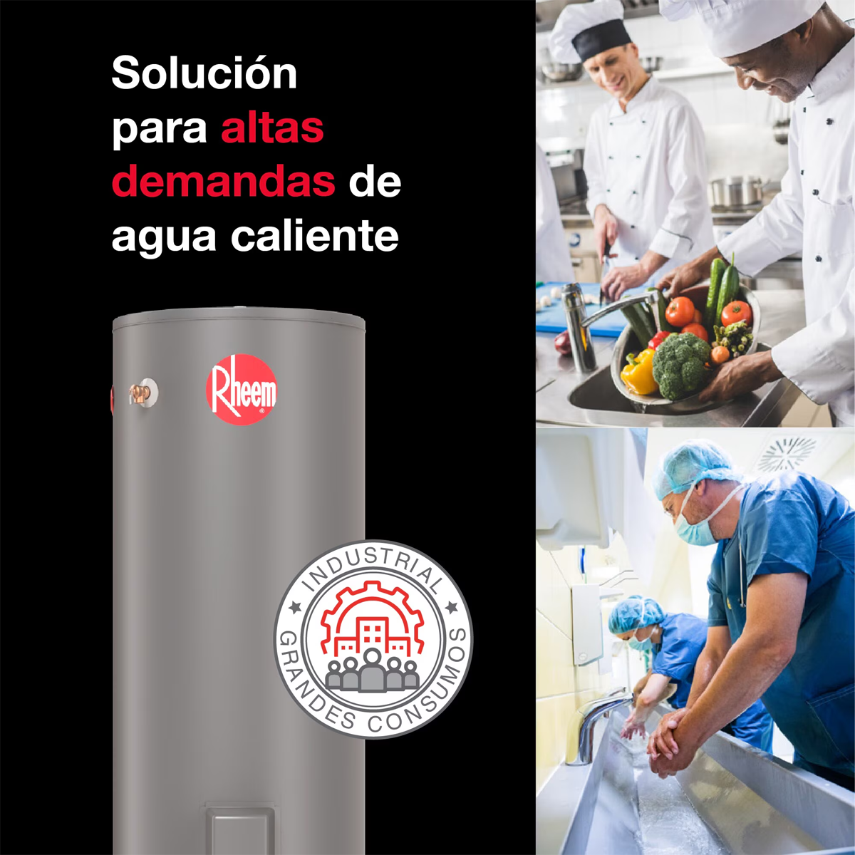 Termo eléctrico de piso 500 litros 380V Rheem