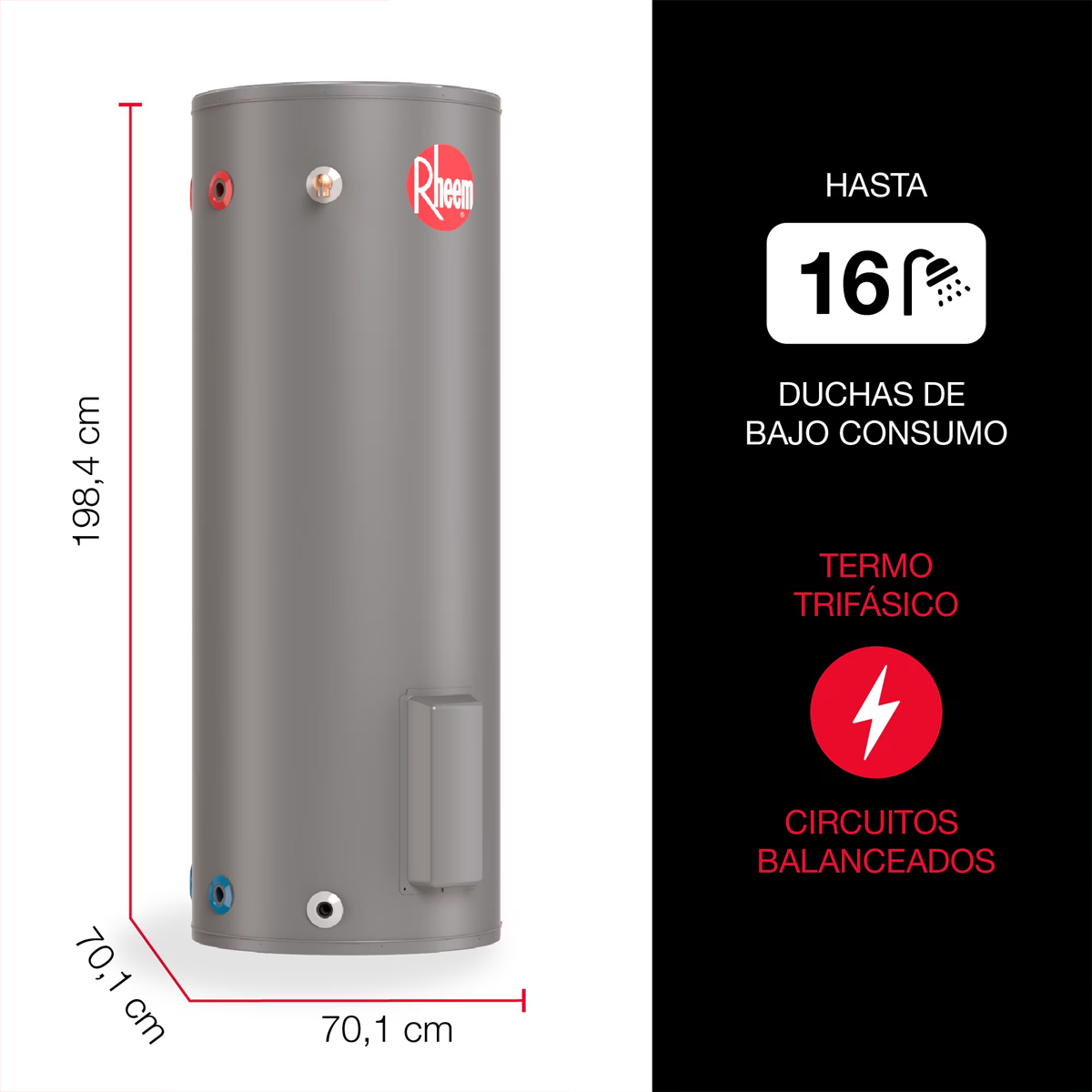 Termo eléctrico de piso 500 litros 380V Rheem