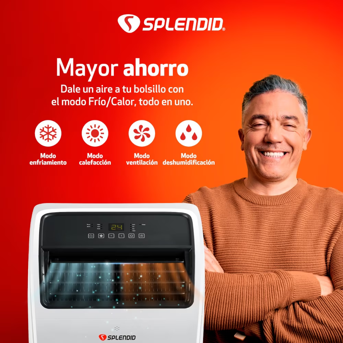 Aire acondicionado portátil 14000 BTU Frío/Calor WiFi Splendid