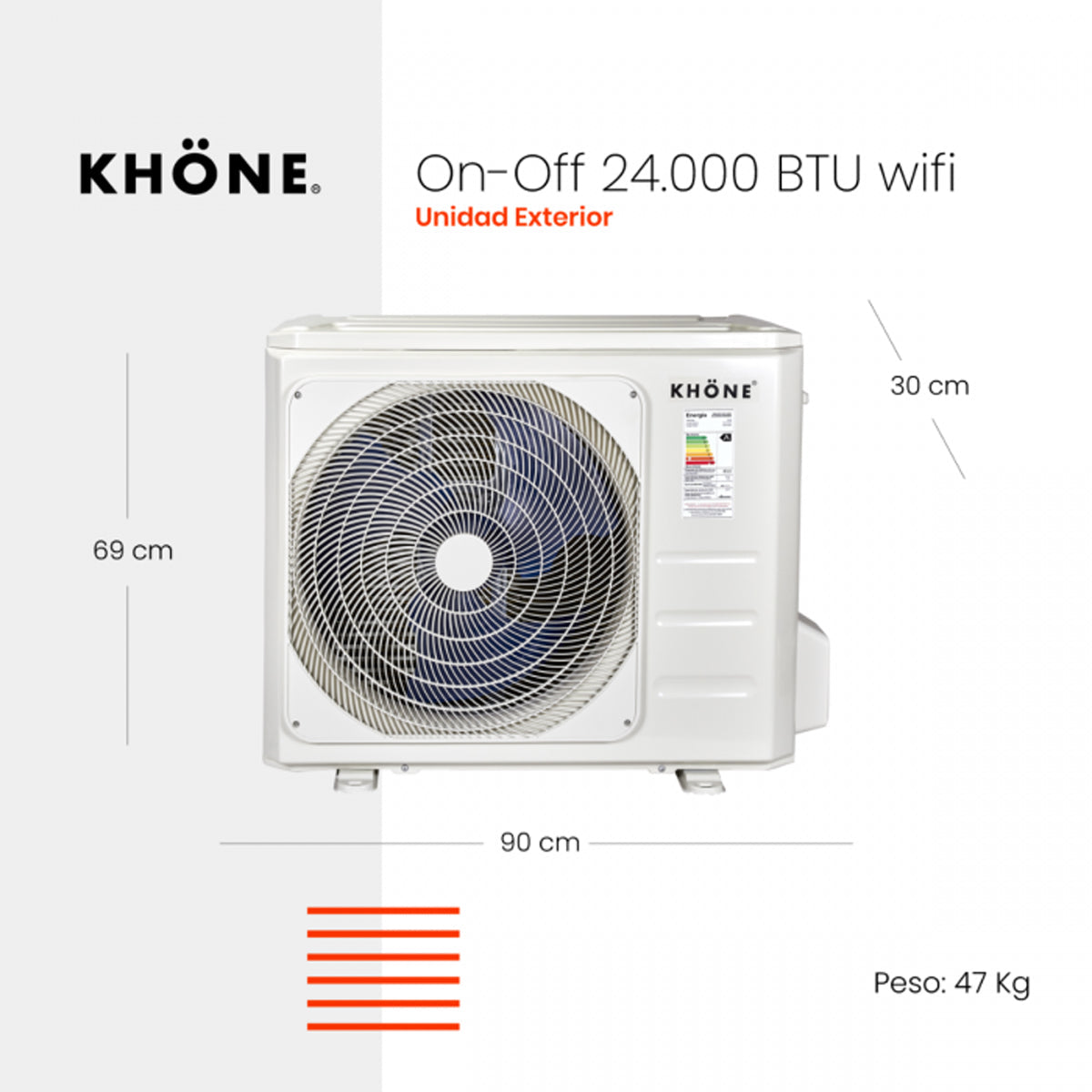 CLIMATIZADOR SPLIT KHÖNE ON-OFF WIFI 9.000 BTU/h